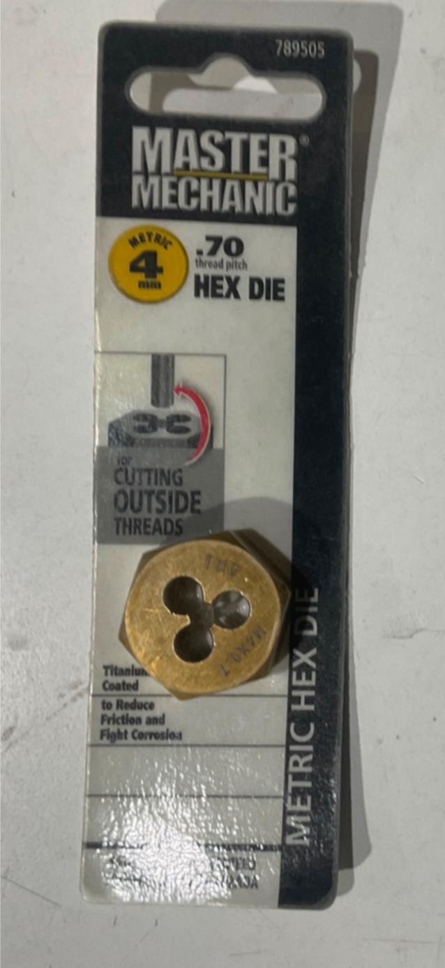 Master Mechanic 789505 4mm-.70 Titanium coated Hex Die