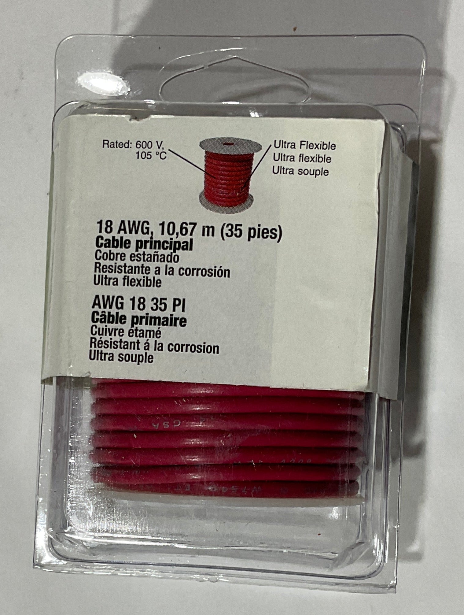 Gardner Bender AMW-328 18 AWG 35' Red Tin Plated Copper Xtreme Primary Wire
