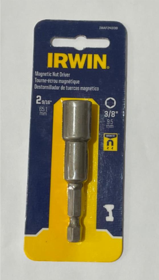 Irwin IWAF24338 3/8" Hex Magnetic Nut Driver 2-9/16" long #IR-5