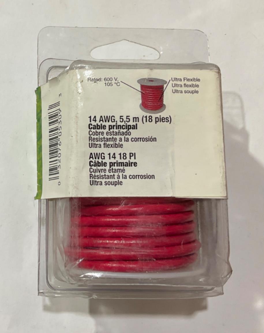Gardner Bender 14 AWG 18' Red Tin Plated Copper Primary Wire AMW-324 USA