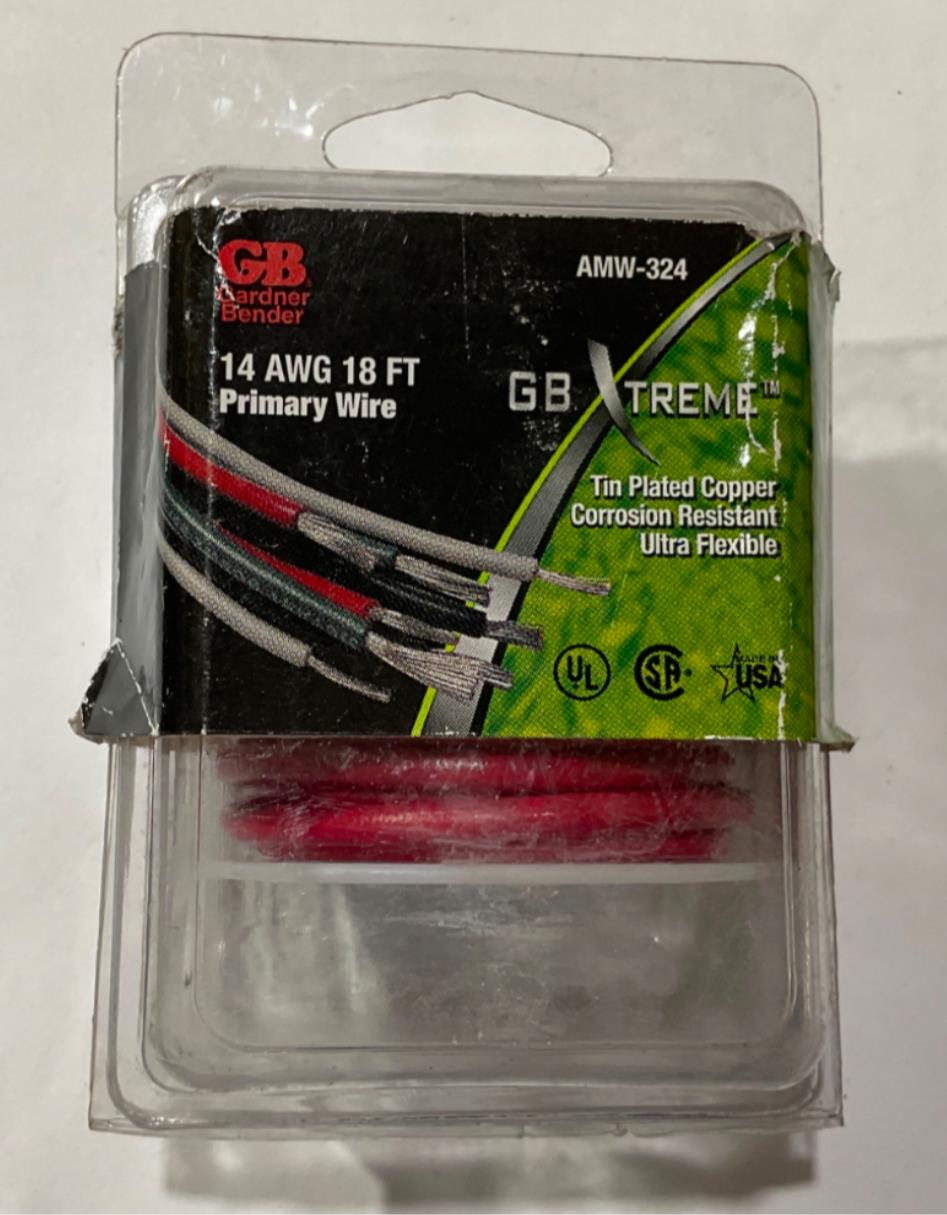 Gardner Bender 14 AWG 18' Red Tin Plated Copper Primary Wire AMW-324 USA