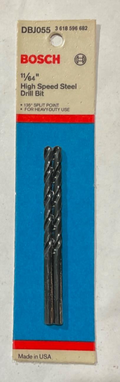 Bosch 11/64" x 3-1/8" HSS drill bit 2pk DBJ055 USA
