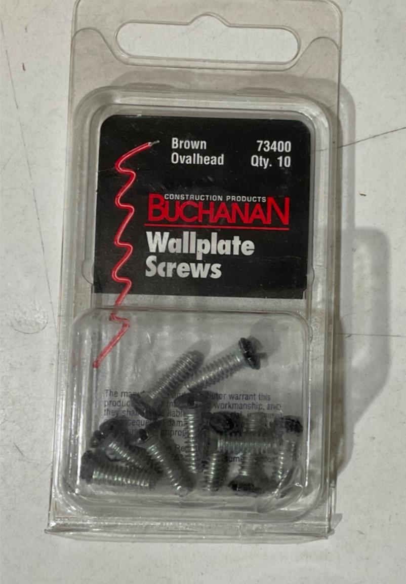 Buchanan 73400 Brown Ovalhead Wallplate Screws 10pc