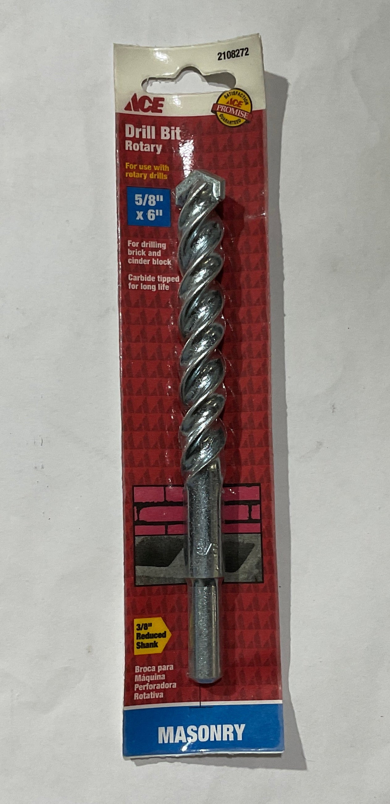 Ace 2108272 5/8" x 6" Rotary Carbide tipped Masonry drill bit
