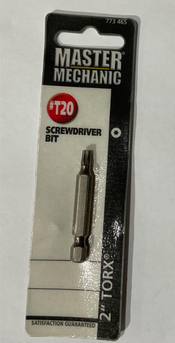 Master Mechanic 773 465 T20 2" Torx Screwdriver Bit