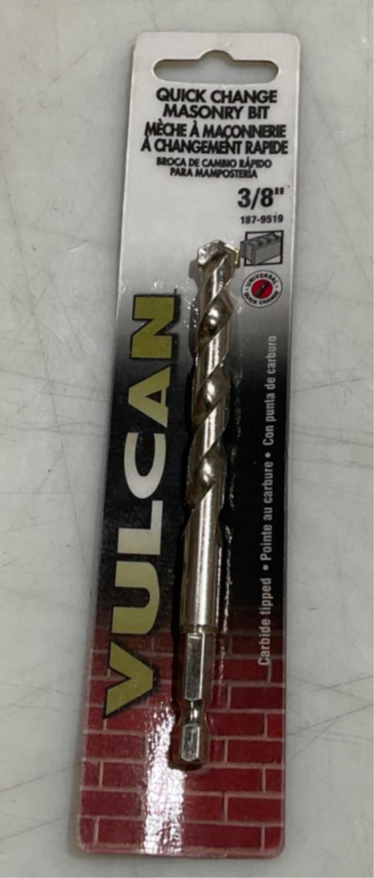 Vulcan 187-9519 3/8" Carbide tipped quick change masonry bit