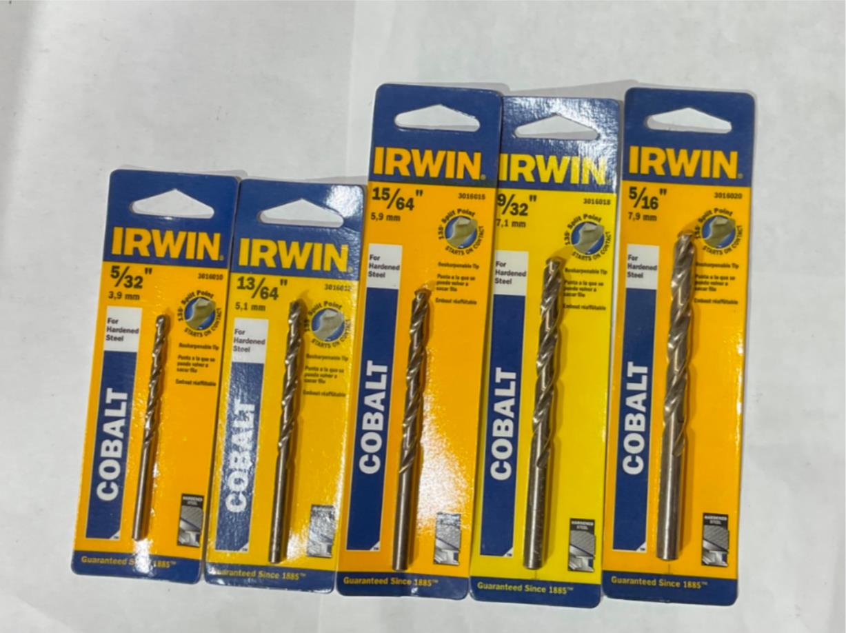 Irwin 3016010-20 5pc Cobalt Split Point drill bit set #I-72