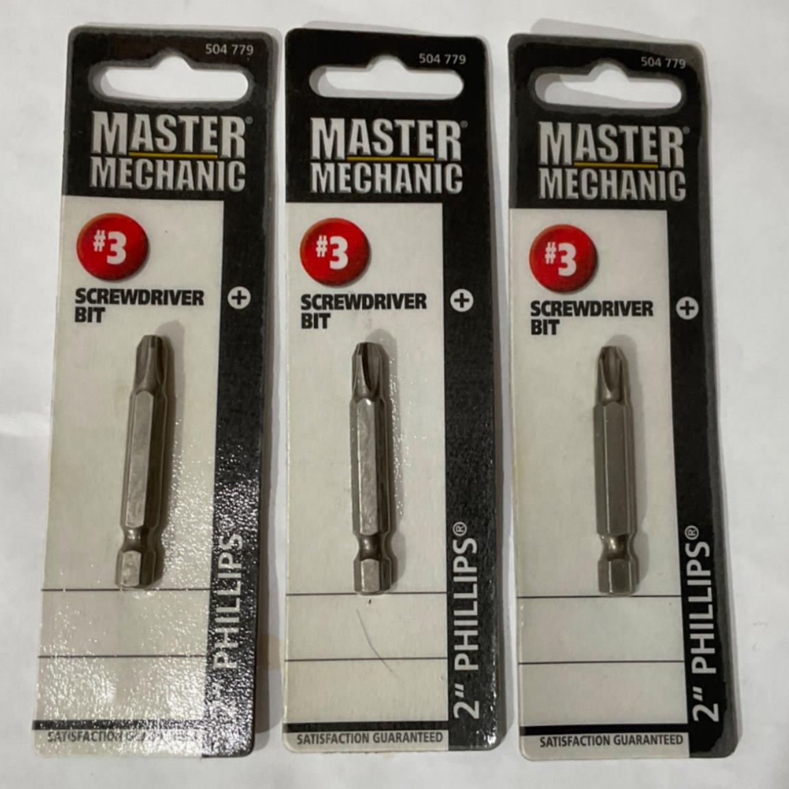 Master Mechanic 504 779 #3 2" Phillips Screwdriver Bit 3pks