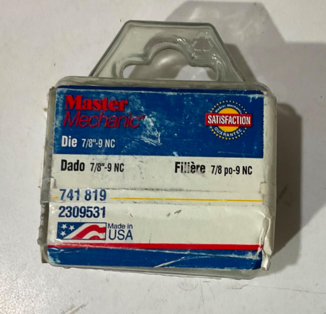 Master Mechanic 741 819 7/8" -9 NC Die USA