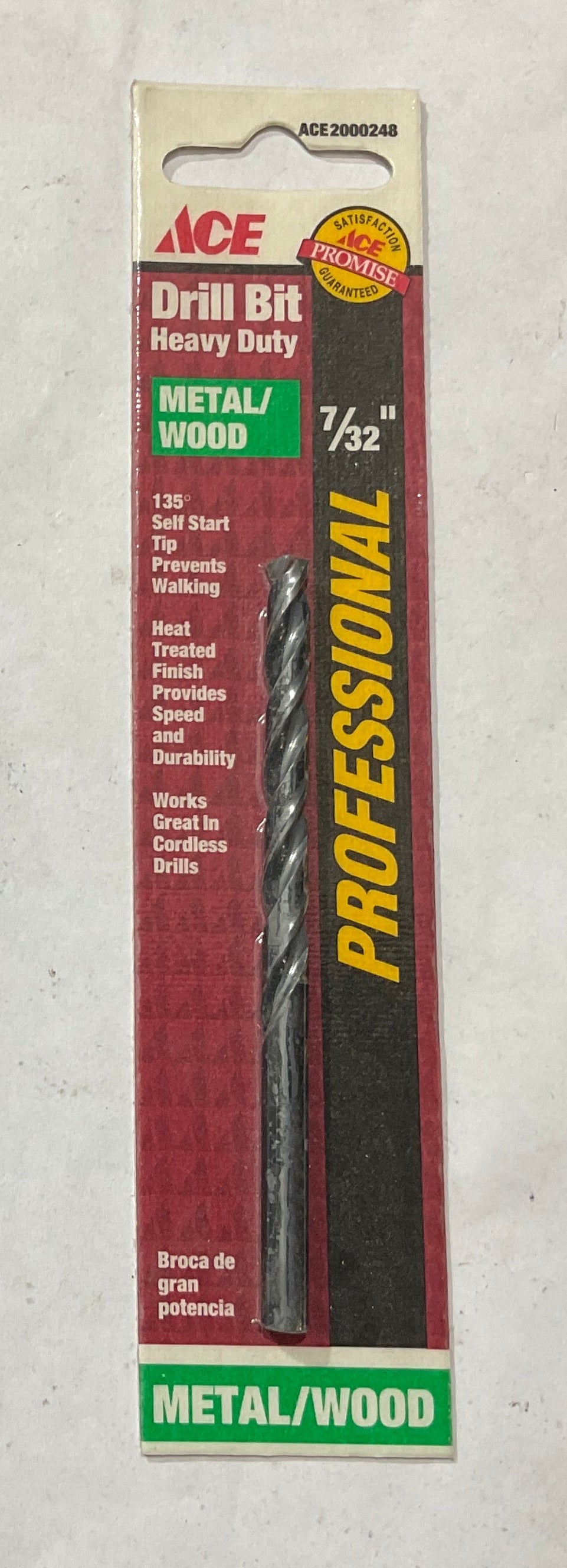 Ace 7/32"x 3-3/4" HD drill bit for Metal/Wood ACE 20000248 USA