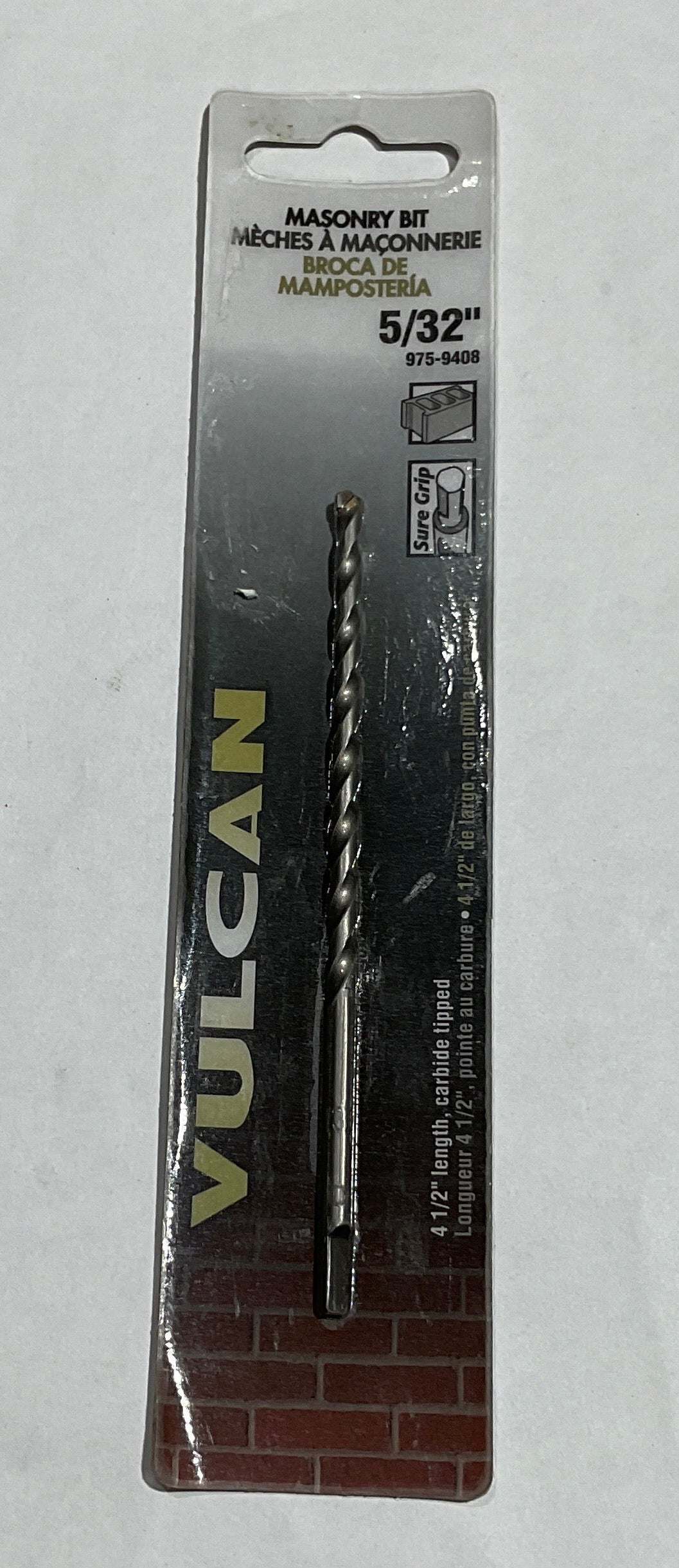 Vulcan 975-9408 5/32" x 4-1/2" length carbide tipped masonry bit