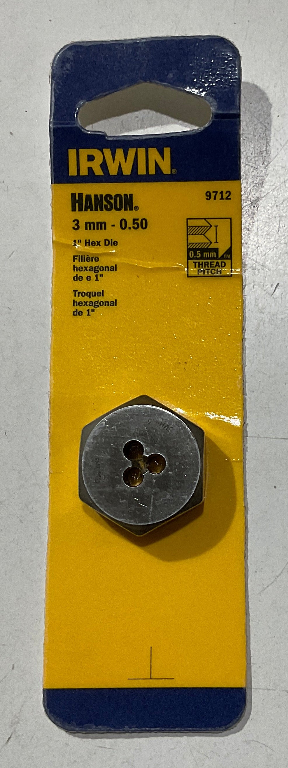 Irwin 3mm - 0.50  1" Hex Die 9712 #I-94