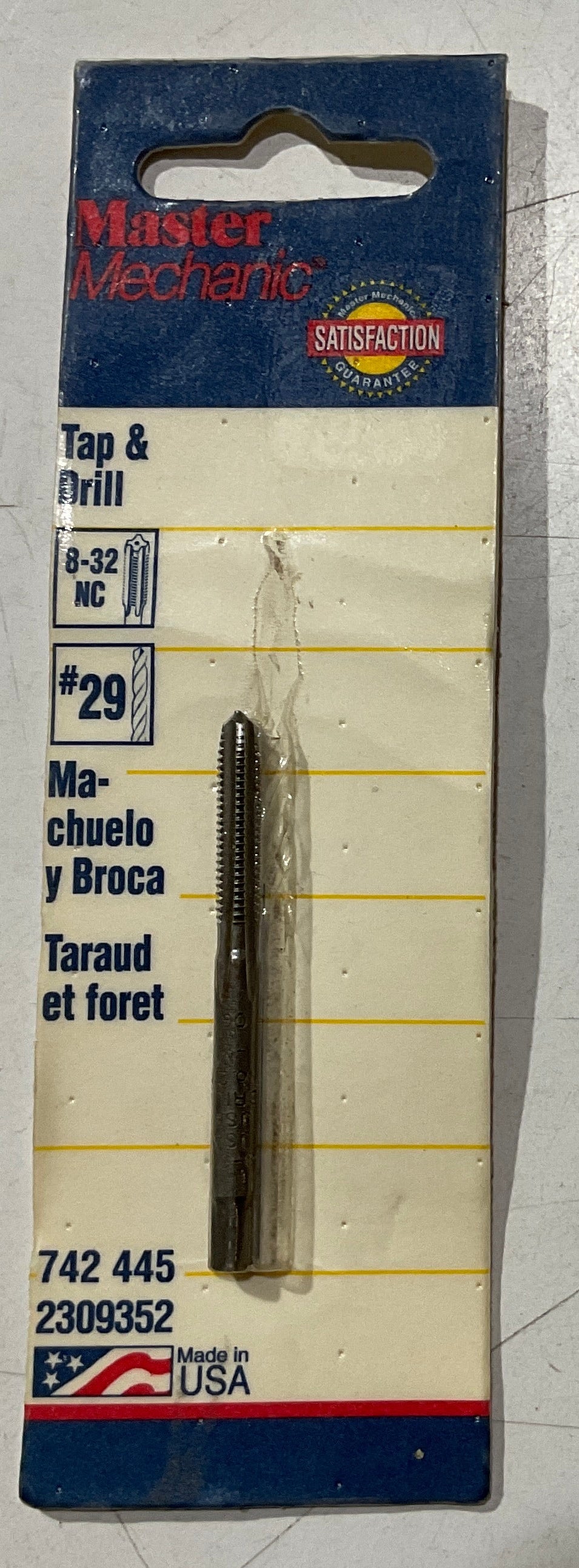 Master Mechanic 8-32NC #29 Tap & Drill USA 742 455 #I-43