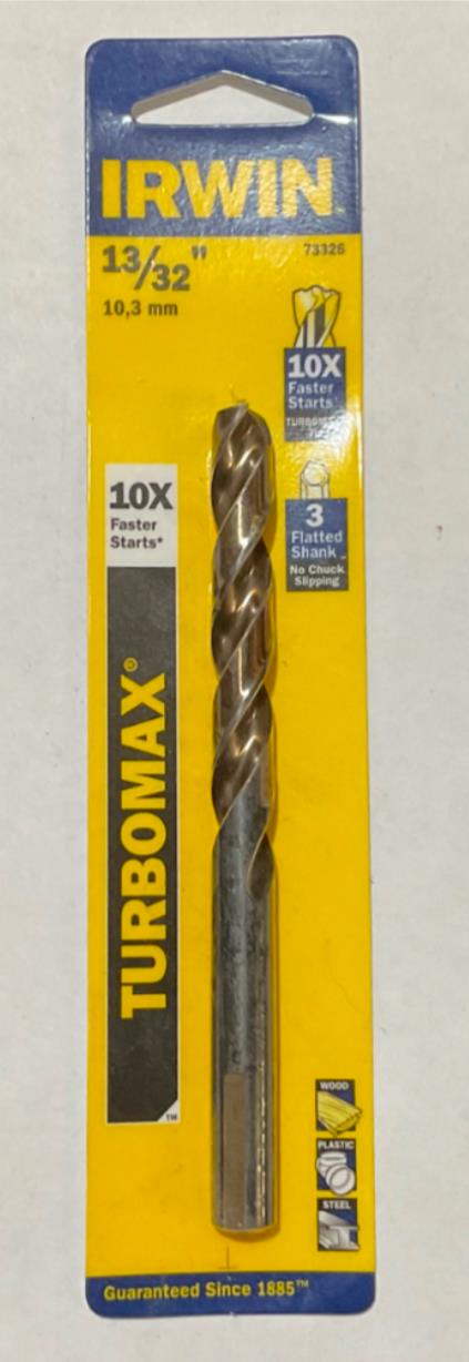 Irwin 73326 13/32" TurboMax 5-1/4" OAL drill bit #I-4