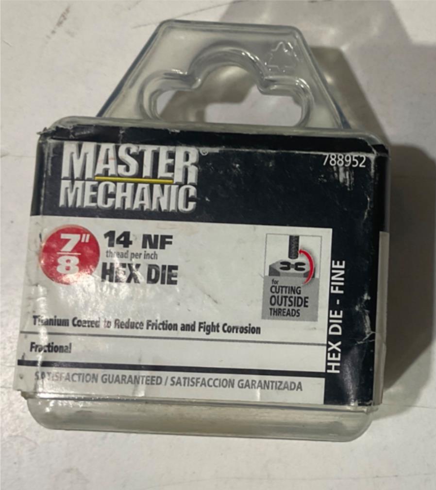 Master Mechanic 788952 7/8"-14 NF Titanium Coated Hex Die