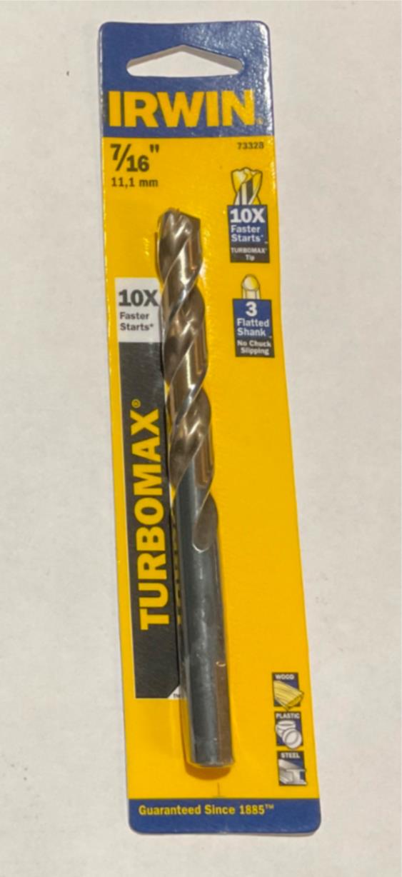 Irwin 73328 7/16" TurboMax drill bit #I-45