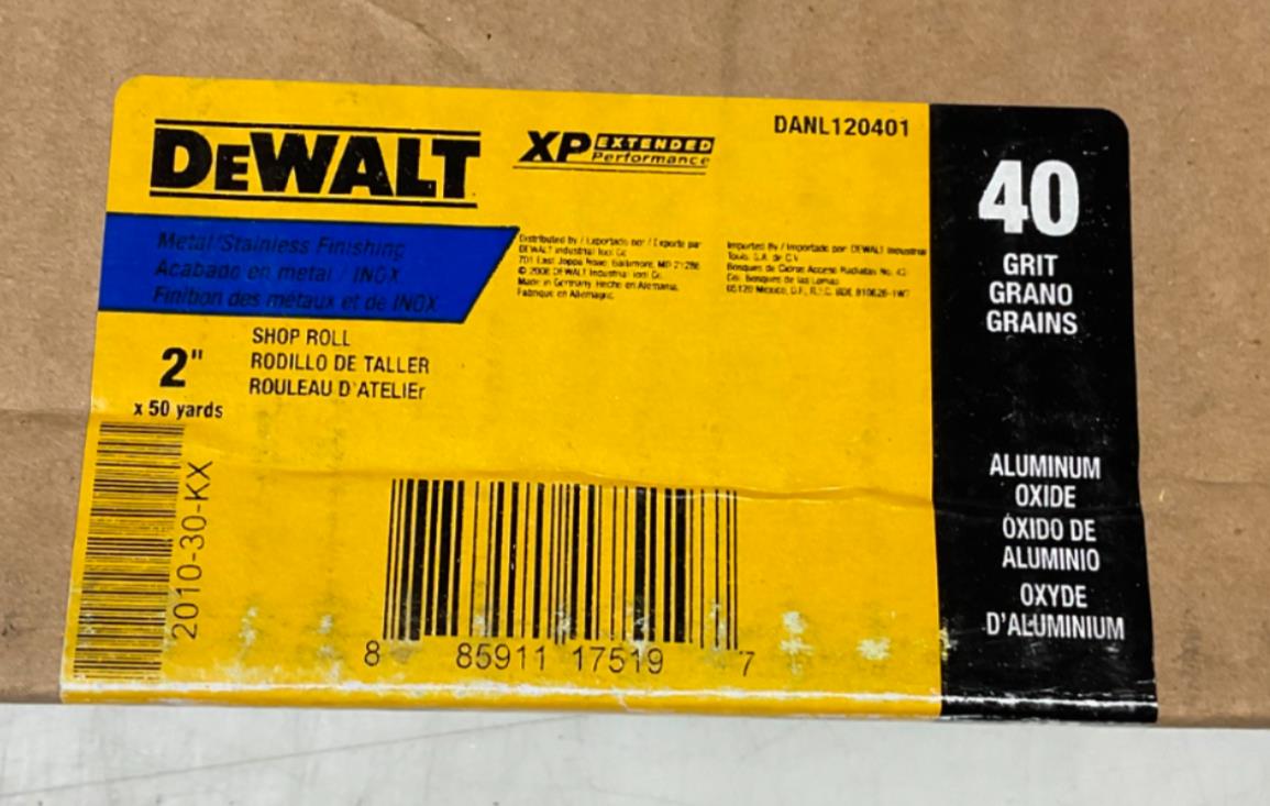 DeWalt  2" x 50 yds XP Sand Paper Shop Rolls 40 Grit DANL120401