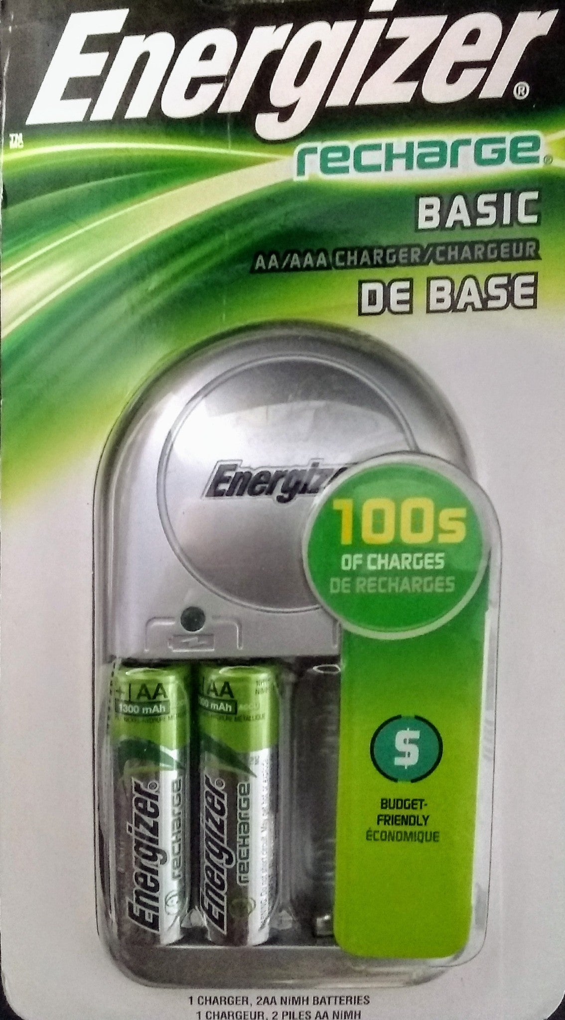 Energizer CHVCWB2 Recharge Basic Charger for AA & AAA Rechargeable Batteries