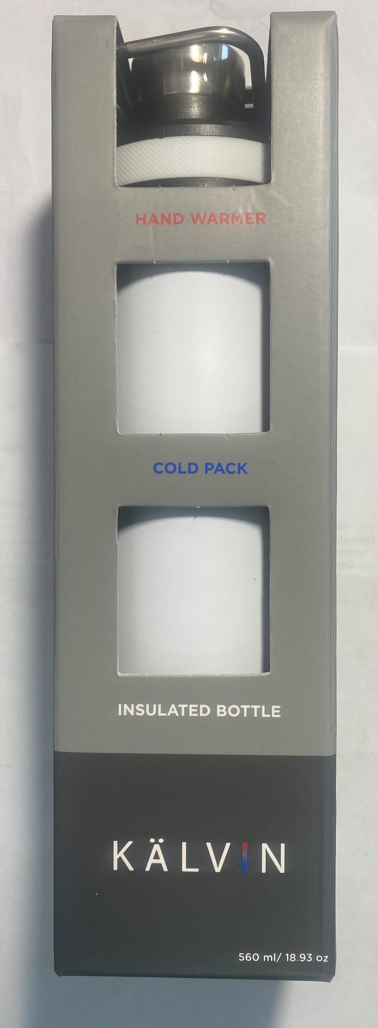 Kalvin 00852 Insulated Water Bottle, White, 18.9 oz (560ml)