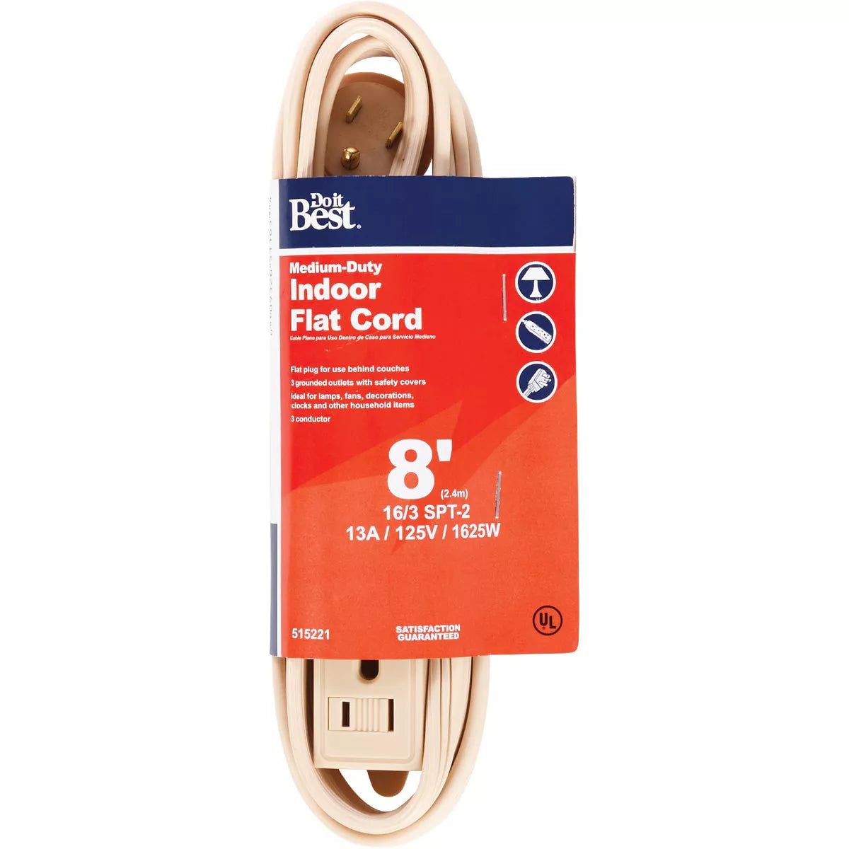 Master Electrician 8 Ft. 16/3 Flat Plug Beige Extension Cord 515221