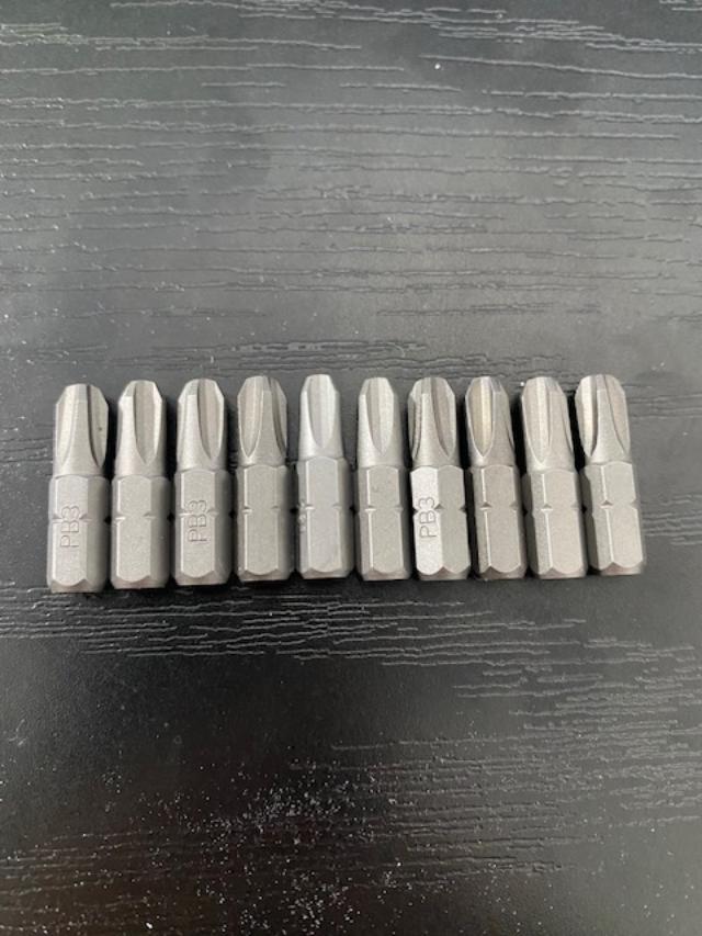 Qualtool #3 x 1" Phillips Screw Tips 10pcs. USA 250-PB3