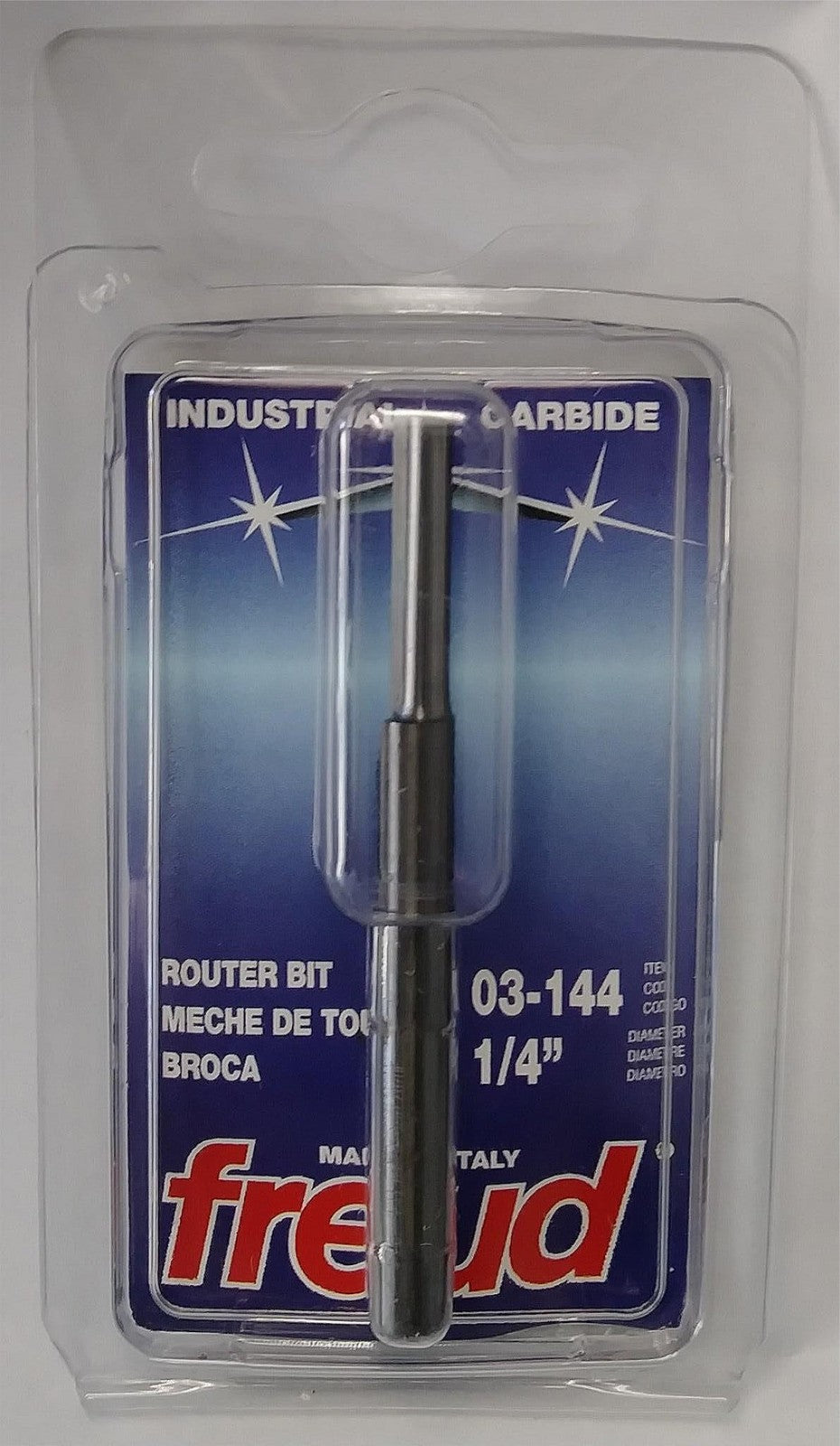 Freud 1/4" Carbide Single Flute Straight Router Bit Italy 03-144