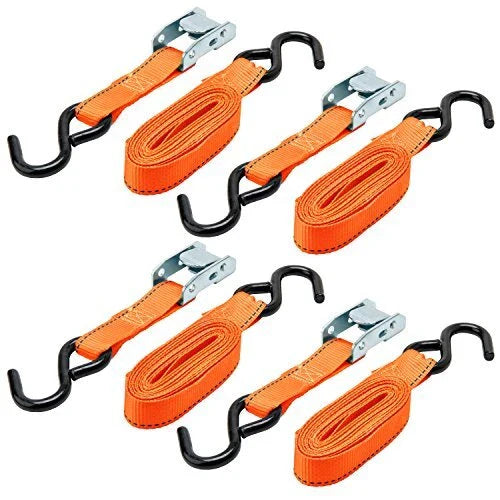 Keeper Tie-Down 1 in W 10 ft L Polyester Orange 300 lb, 4pk. S-Hook End Fitting 05105