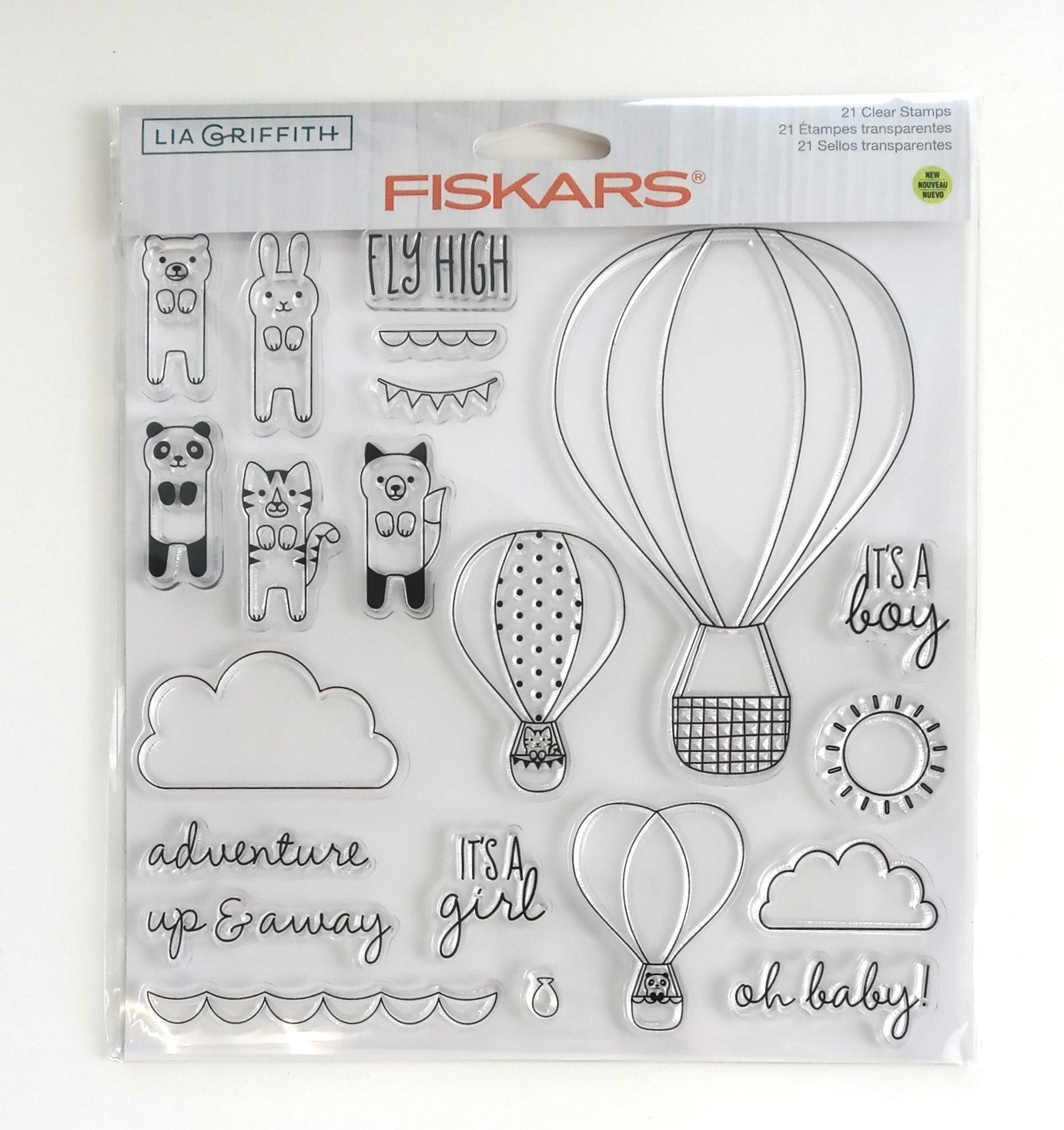 Fiskars Lia Griffith 8x8 Clear Stamps “Oh Baby” Crafting Set 127580‑1001