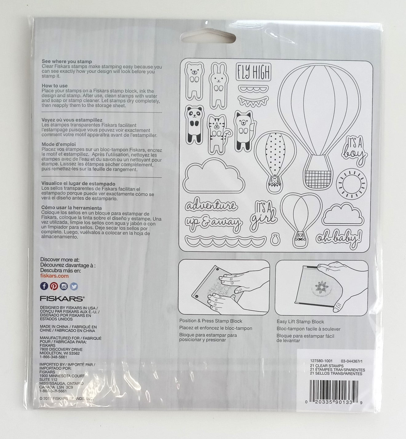 Fiskars Lia Griffith 8x8 Clear Stamps “Oh Baby” Crafting Set 127580‑1001