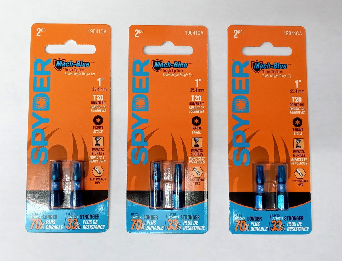 Spyder 1-Inch T20 Impact Screw Driver Bit  3 (2-Pack) 19041CA