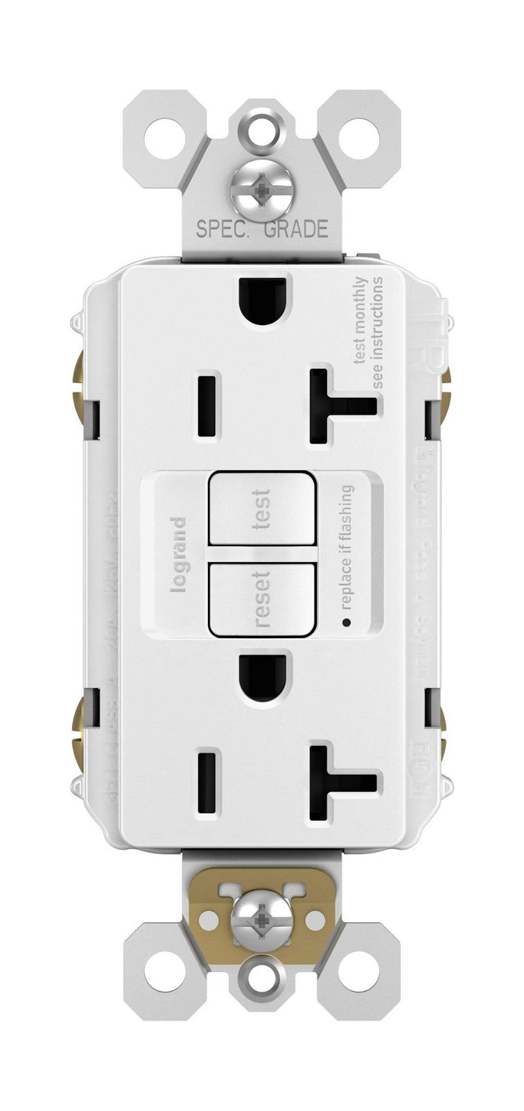 Legrand 20 Amp GFCI Self Test Tamper Resistant Outlet 2097TRWCCD12