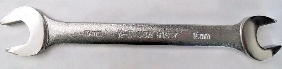KD TOOL 16MM X 17MM OPEN END WRENCH USA 61617