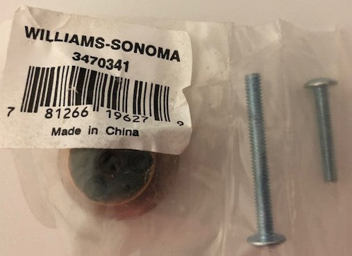 Williams Sonoma Antique Copper Cabinet Knob Pull 1.25 inch Round 7pcs 3470341