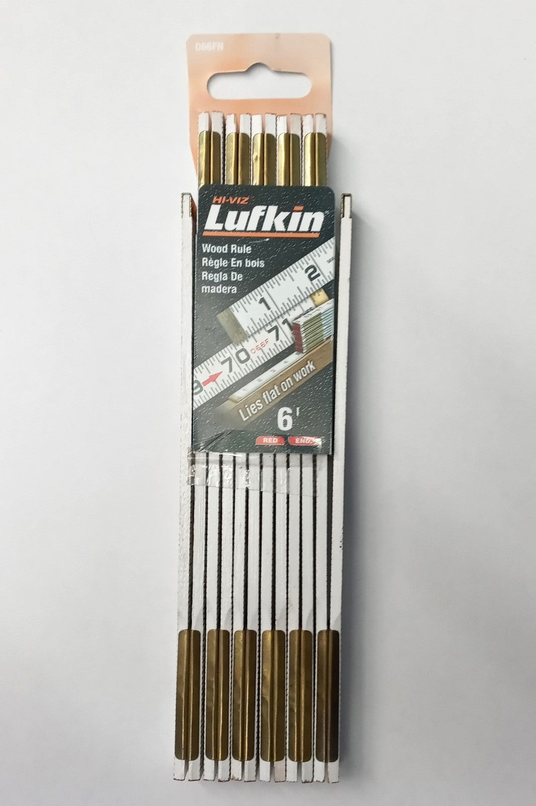 Lufkin 6' x 5/8" Flat Reading Folding Wood Rule Red End 066FN