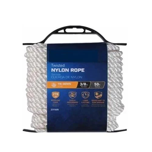 Richelieu Nylon Rope, Twisted, White, 3/8 In. x 50 Ft. - 642261