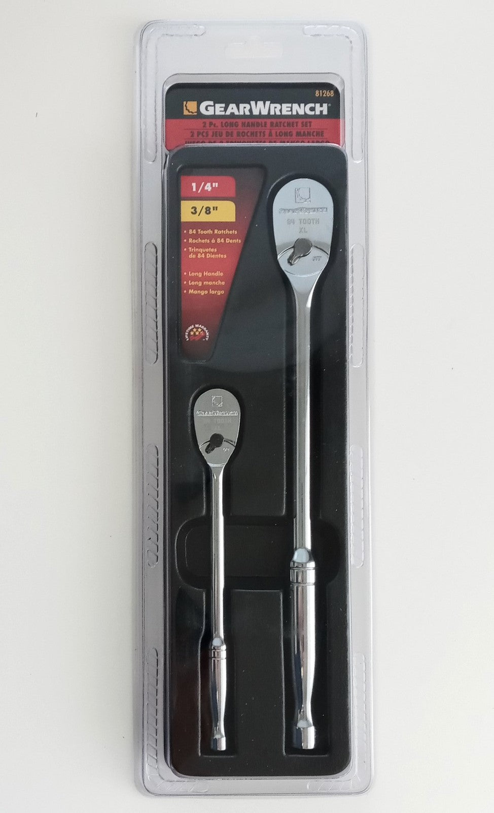 GearWrench 2 Pc. Long Handle Teardrop Ratchet Set - 1/4" & 3/8" Dr. 81268