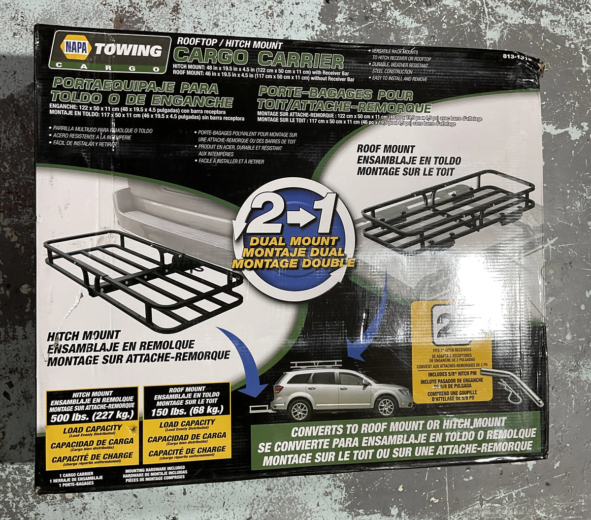 Napa Towing Rooftop/Hitch Mount Cargo Carrier 813-1316