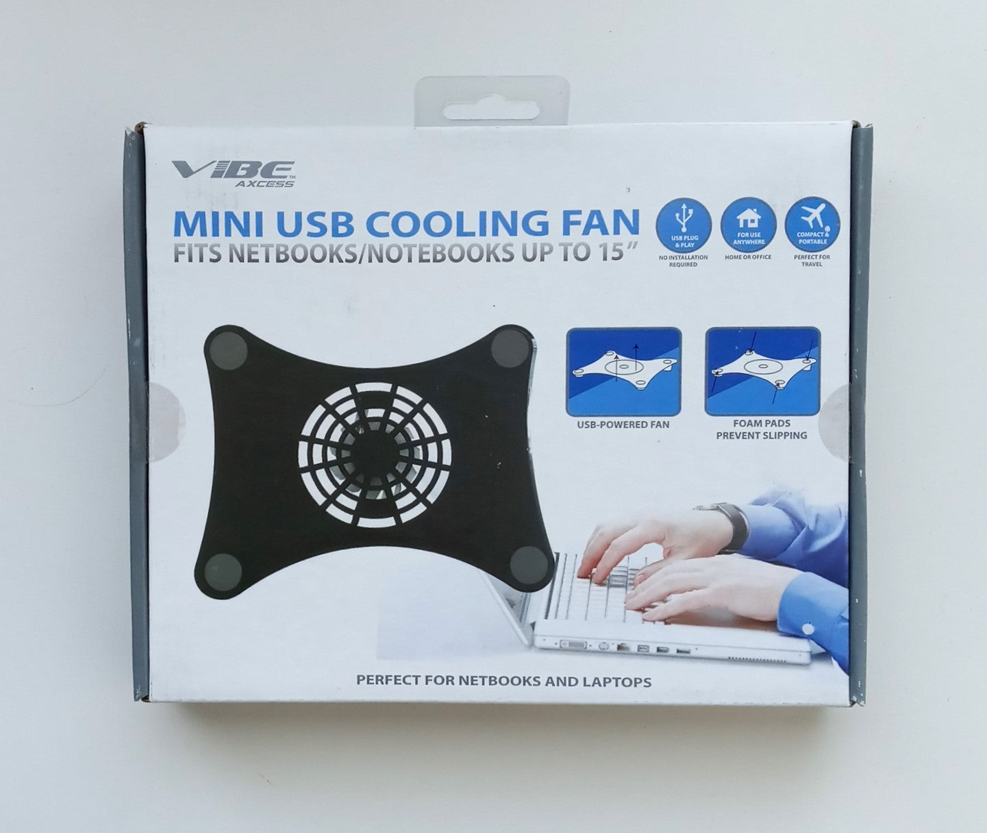 Vibe Axcess Mini USB Cooling Fan Fits Notebooks up to 15" VA-09-CF
