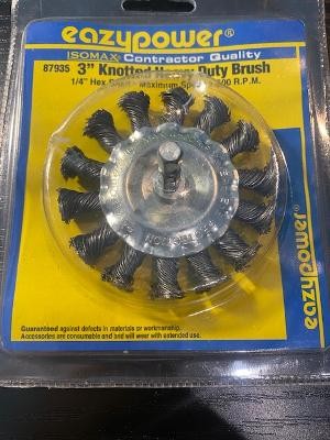 Easypower 3" Knotted Heavy Duty Wire Brush 1/4" Hex Shank 87935