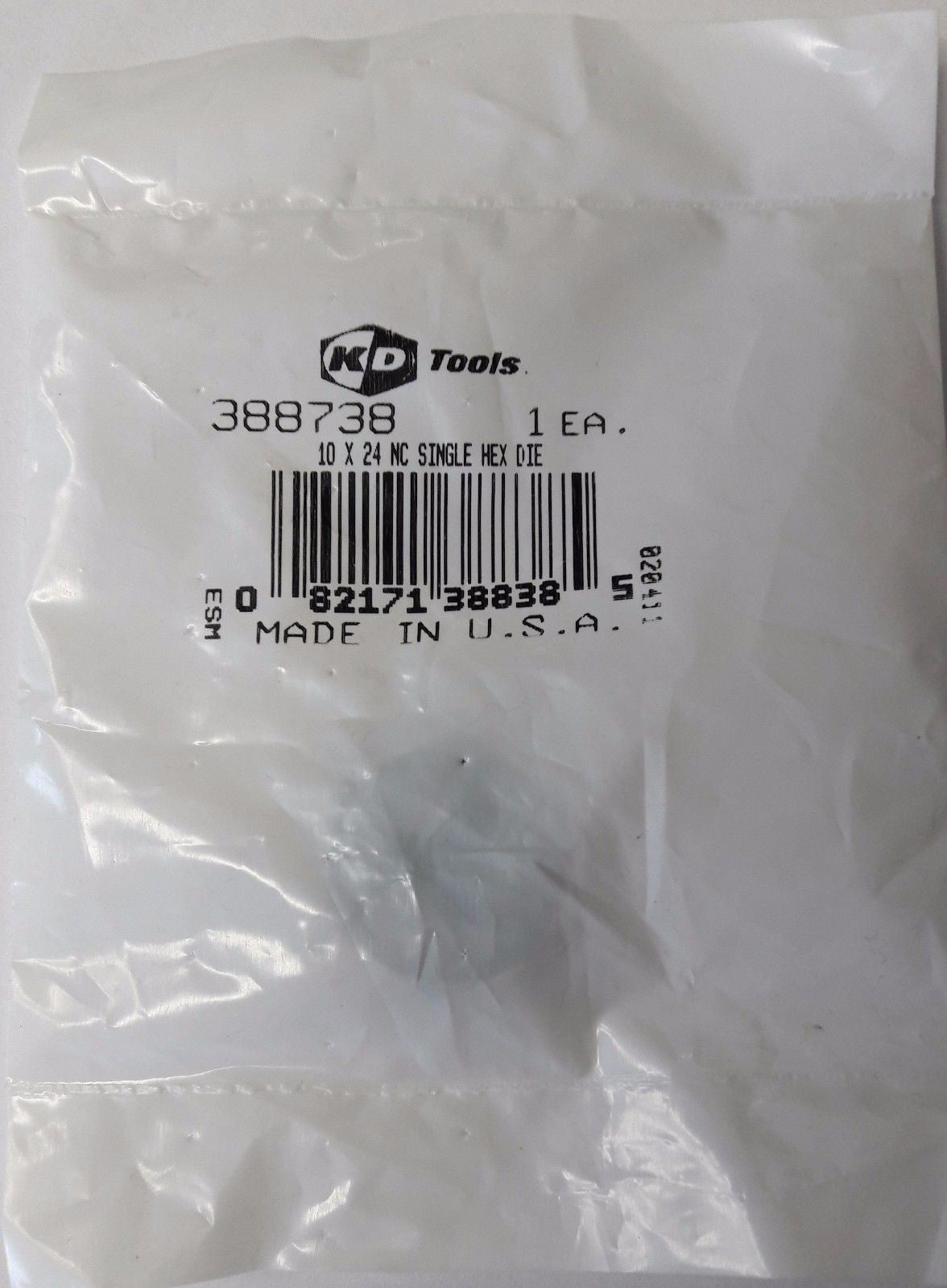 KD Tools 10 x 24 NC Single Hex Die USA 388738