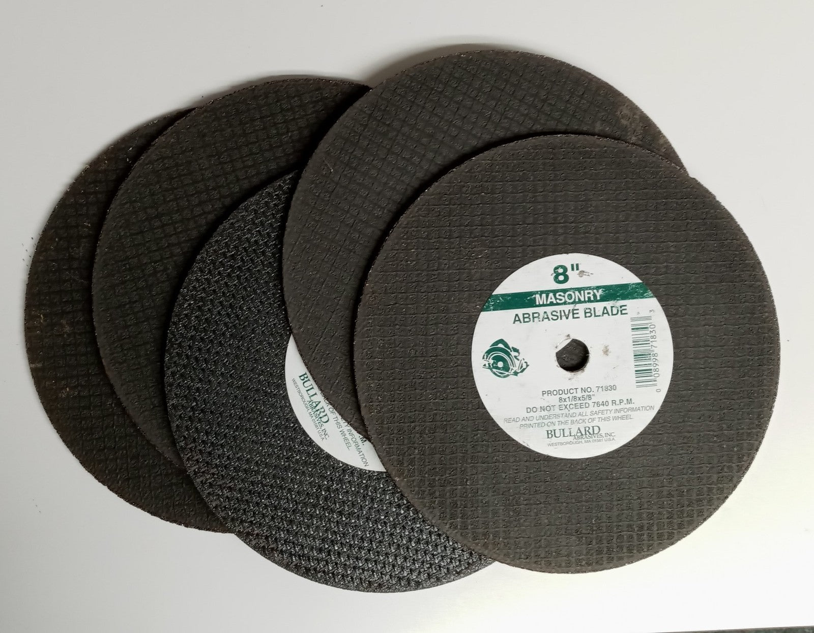 Bullard Abrasive Masonry 8x1/8x5/8" Cutting Wheels 5pcs 71830