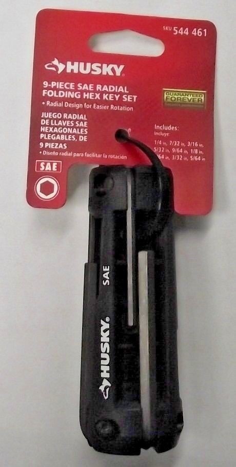 Husky 9 Piece Radial SAE Folding Hex Key Set 544-461