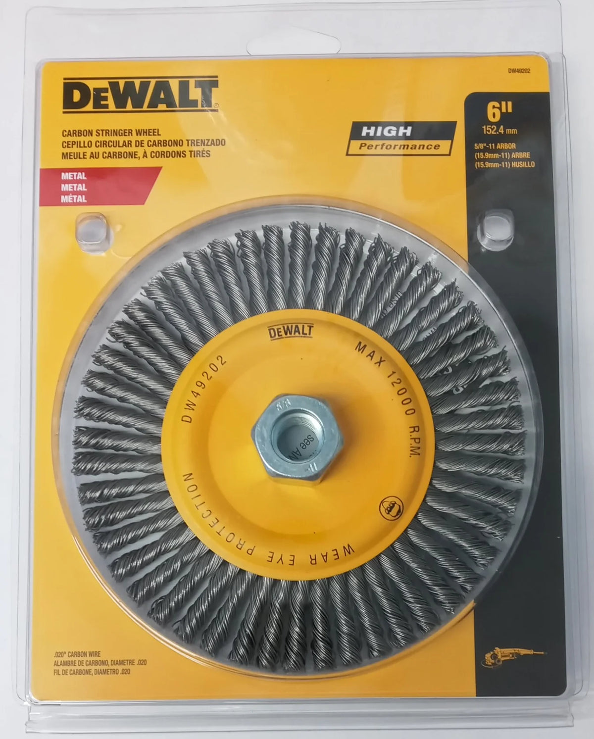 Dewalt DW49202-6 Carbon Steel Stringer Wheel 6" x 5/8"-11
