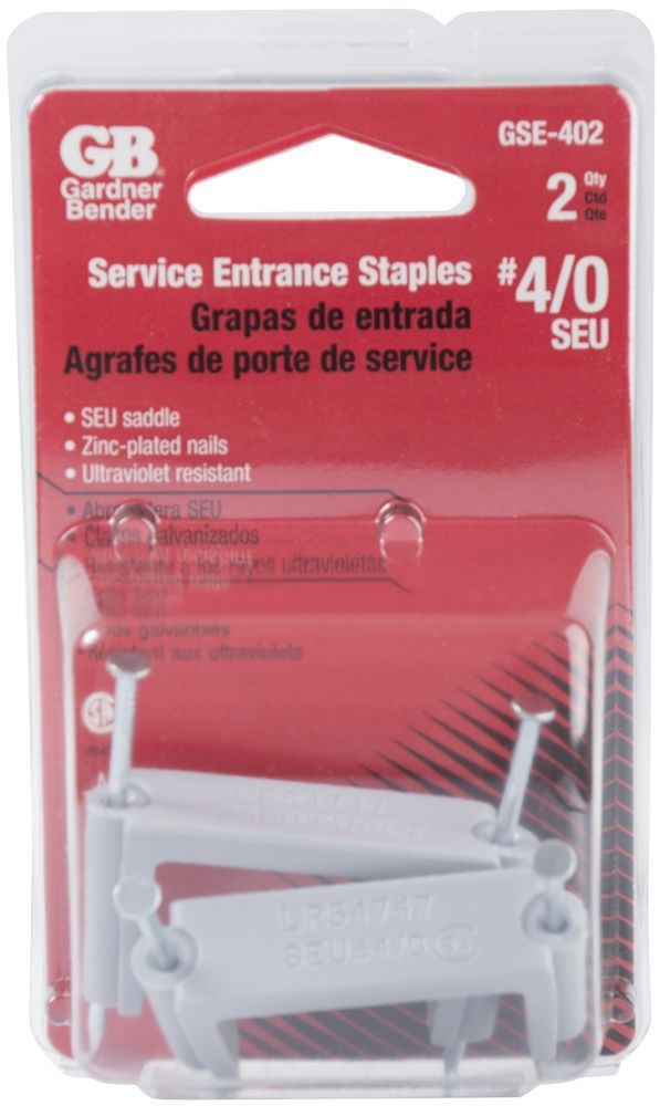 Gardner Bender GSE-402 4/0 SEU Service Entrance Cable Staples 2 Pack USA