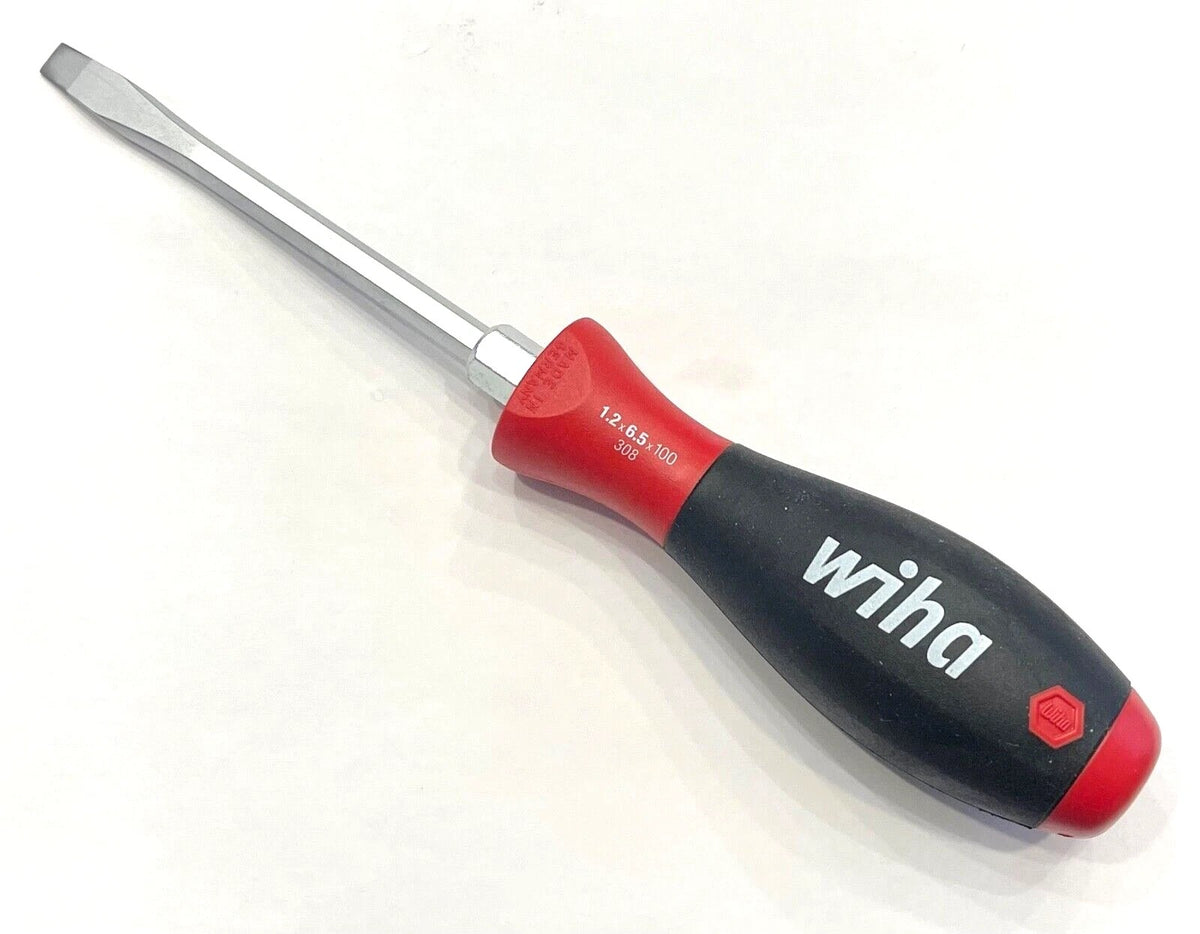 Wiha 1.2 x 6.5mm x 100mm Heavy Duty Slotted Screwdriver SoftFinish Germany 30816