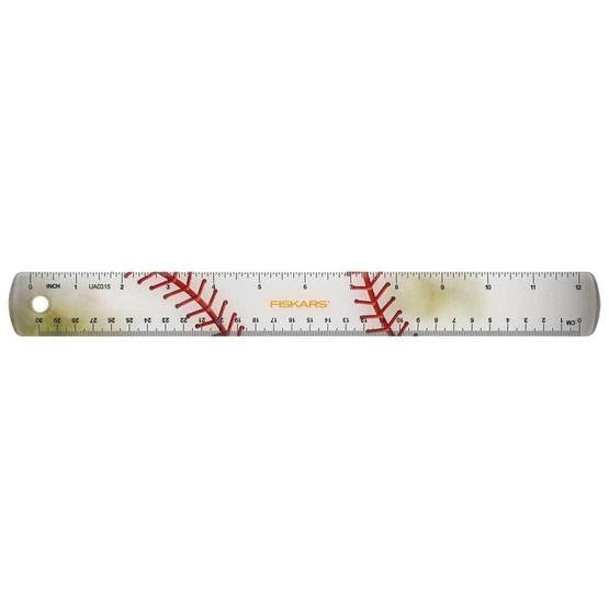 Fiskars 134302 Baseball MVP 5" Kid's 3-Piece Scissors & Rule Set