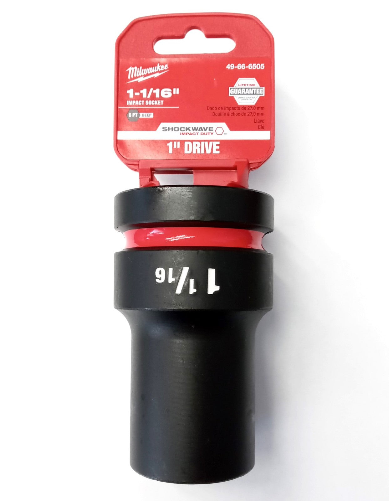 Milwaukee Tool 1-1/16" Impact Socket, 1" Dr, 6pt 49-66-6505