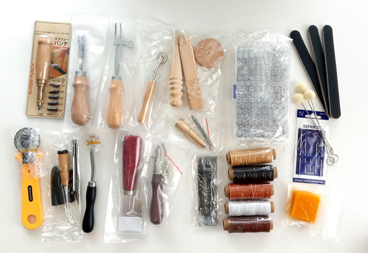 Leather Craft Tool Kit Set for DIY Stitching, Cutting, Skiving & Repair – M0028