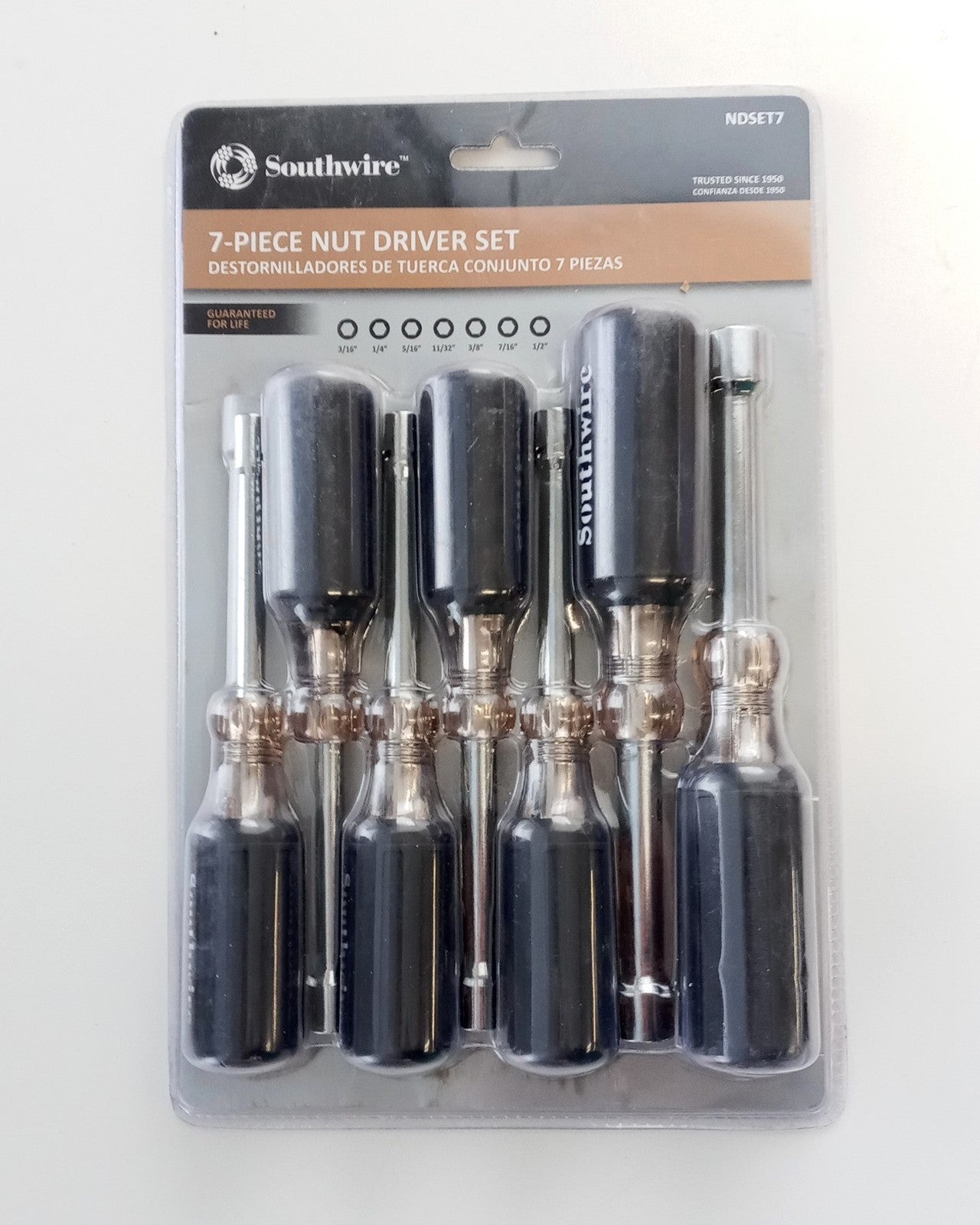 Southwire Tools 7-Piece Hollow-Shaft Nut Driver Set With 3in Shanks NDSET7