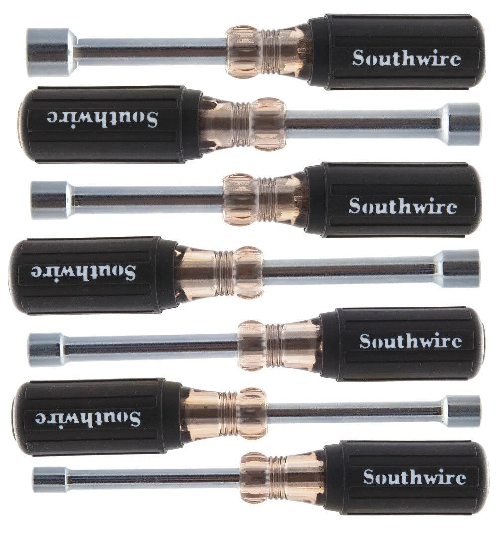 Southwire Tools 7-Piece Hollow-Shaft Nut Driver Set With 3in Shanks NDSET7